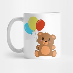 Teddy bear with balloons for children's birthday Mug